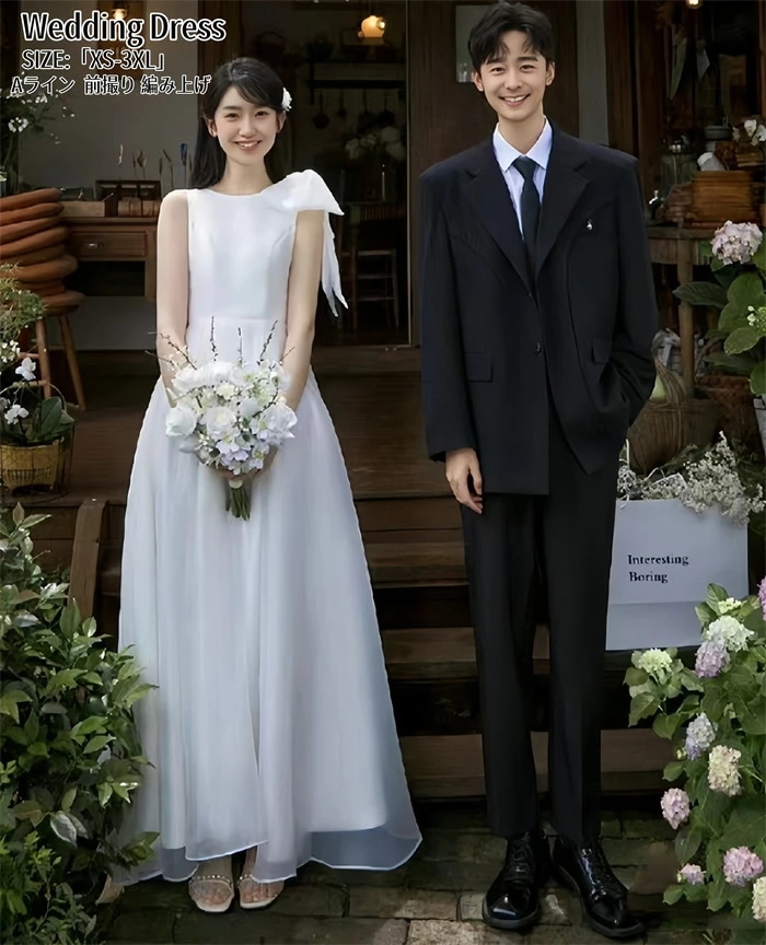 コストパフォーマンスパーティードレス プリンセスドレス シンプル ウェディングドレス 結婚式 ワンピース 二次会 イブイングドレス ロングドレス 大きいサイズ 小さいサイズ フォーマル お呼ばれ 花嫁