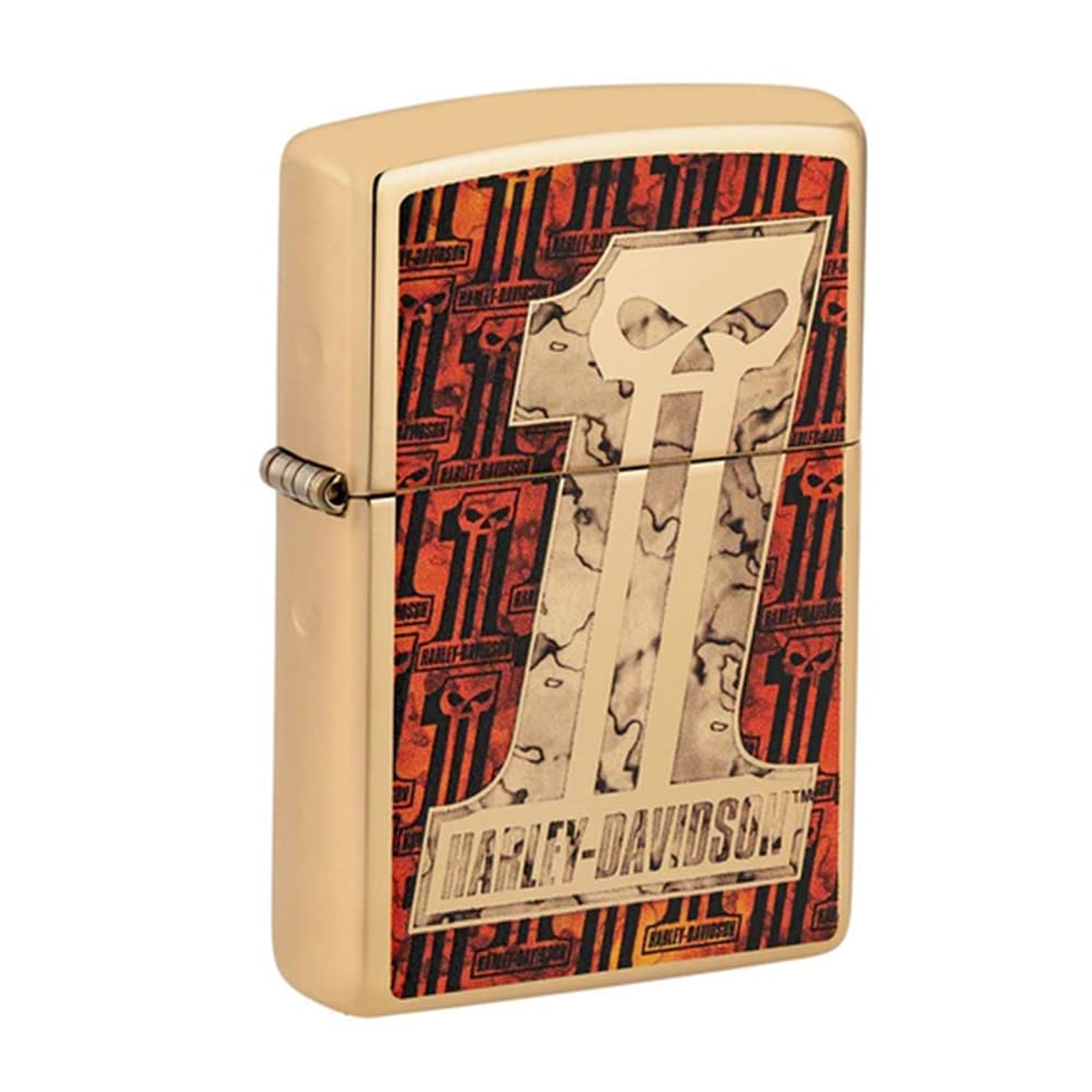 Zippo ジッポーライターハーレーコラボスカルデザイン レギュラー 北米シリーズ 48361 HD レーザー刻印ペインティング