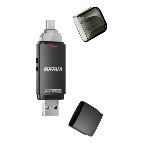 USB 3.2 Gen2 Type-C/Type-A両対応 スティック型SSD 高速タイプ ブラック SSD-SDH250U3BA/D
