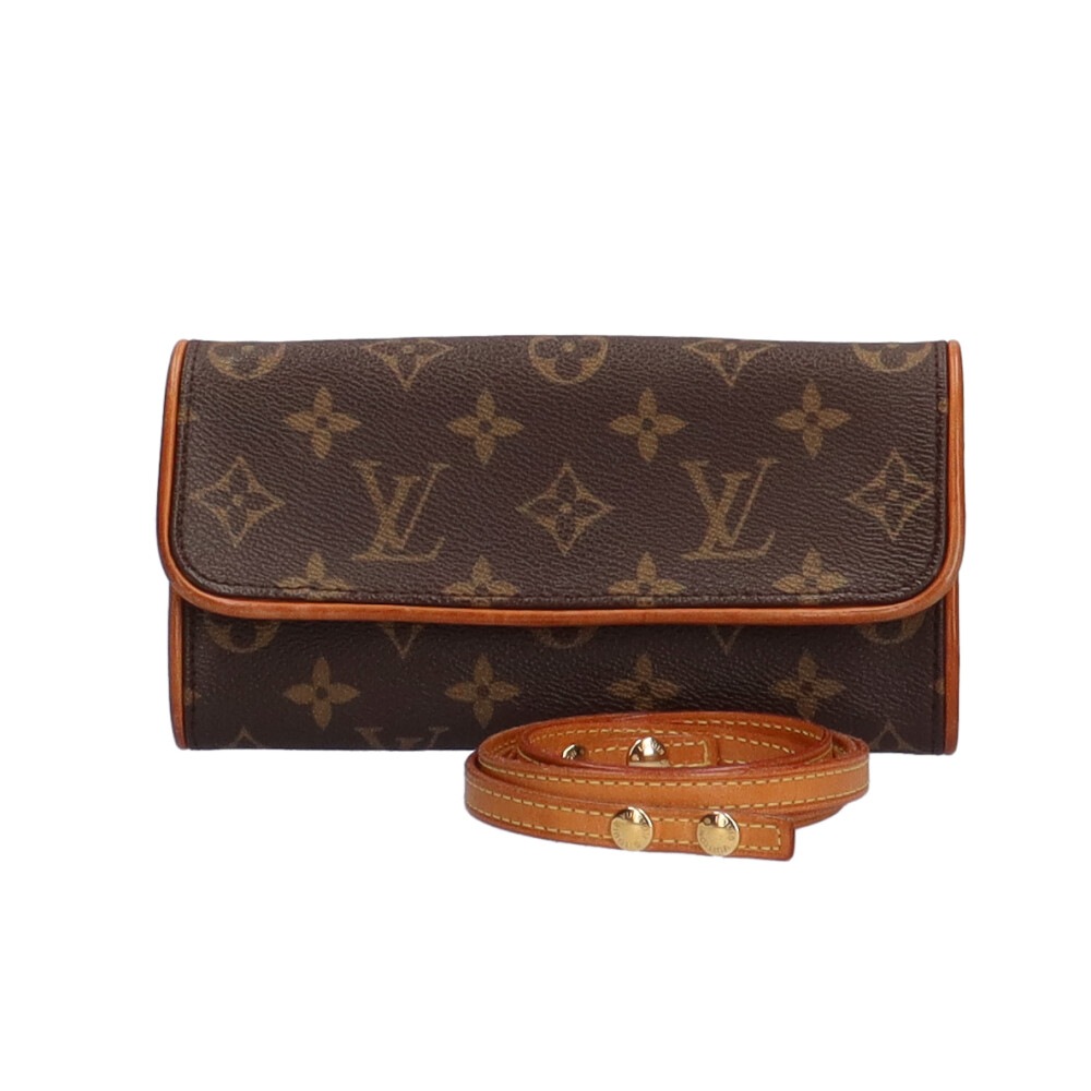 ルイヴィトン LOUIS VUITTON ポシェットツインPM モノグラム ショルダーバッグ ブラウン レディース 中古