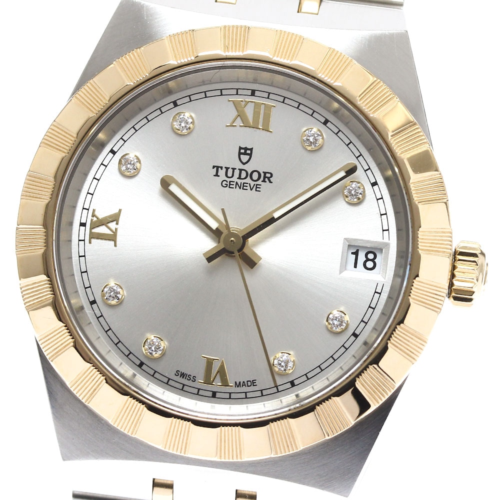 チュードル TUDOR 28403 ロイヤル デイト 8Pダイヤ 自動巻き ボーイズ 美品 保証書付き_890104【中古】 416,900円