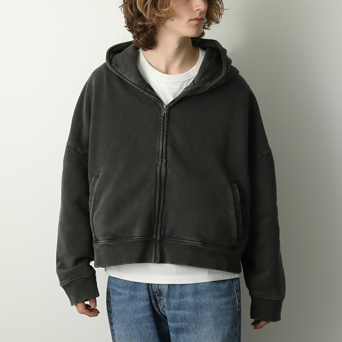 ENTIRE STUDIOS エンタイアスタジオ ジップパーカー ETERNAL ZIP エターナル UNU-25-1003 メンズ フーディー オーバーサイズ WB/WASHED-BLACK