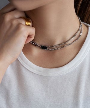 ★Hei★ baguette layered necklace★韓国人気★ ☆I韓国の人気【Hei】☆baguette layered necklace☆ネックレ.ス