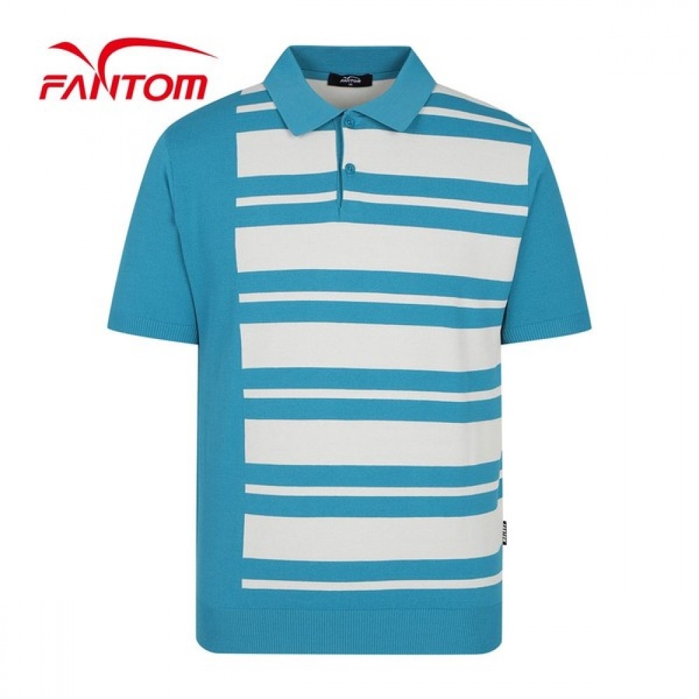 (Phantom) メンズライン配色襟半袖ニット