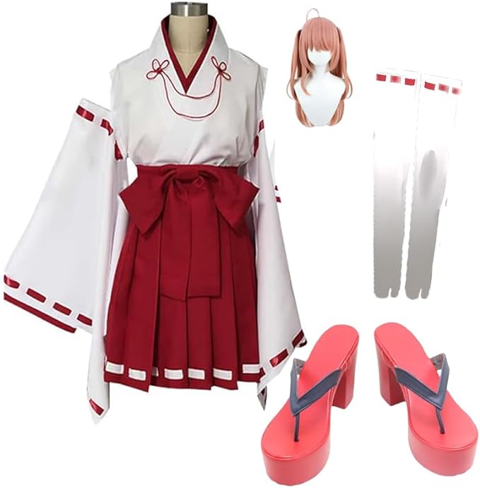 本間ひまわり 巫女服 コスプレ 衣装 仮装 変装 ワンビース コスチューム クリスマス イベント文化祭 ウィッグ靴追加可能