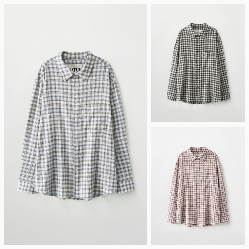 【SATUR】 26SS [RIIZEs Pick] OVER SIZE CHECK SHIRT : 3COLORS