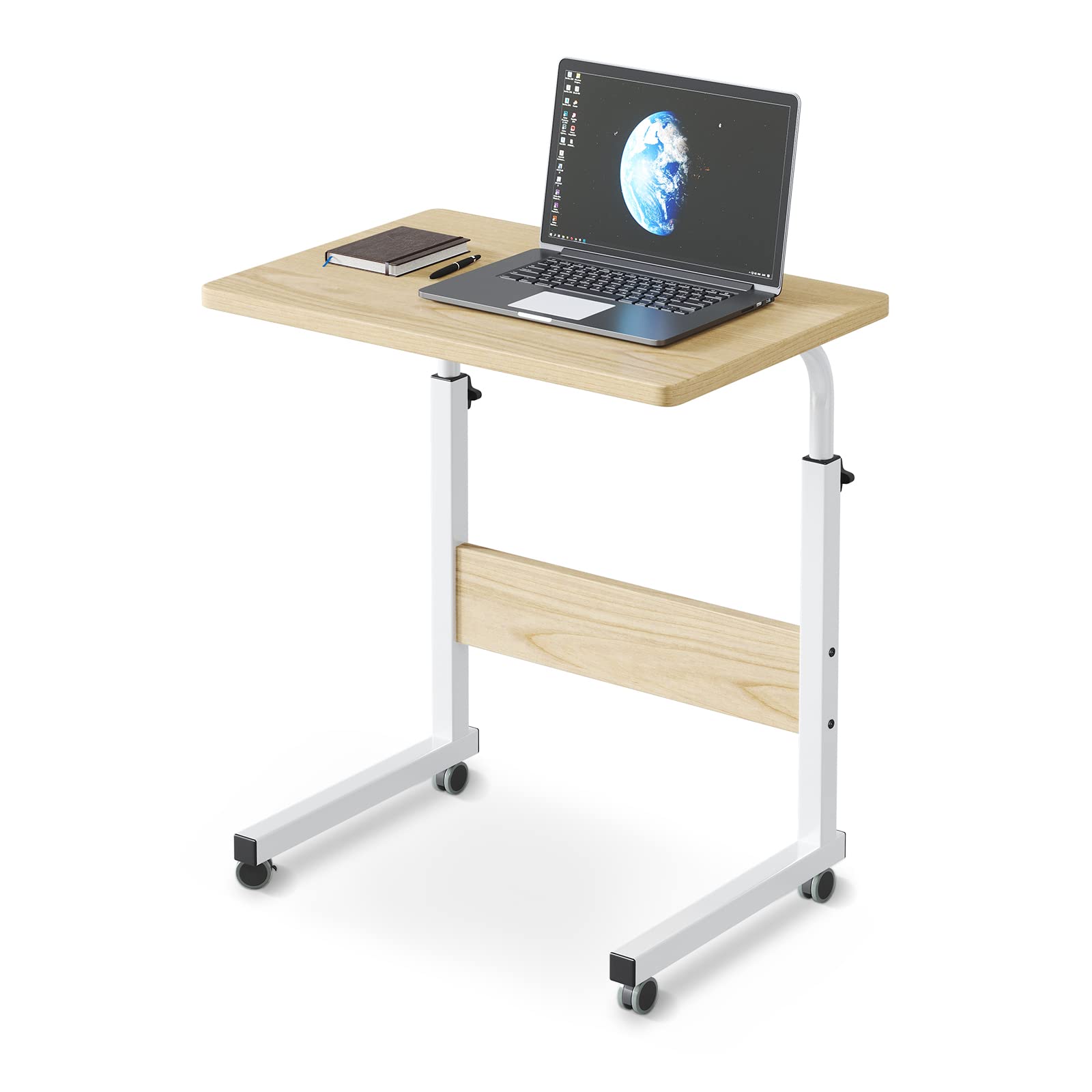 HANYEEサイドテーブル キャスター付き 高さ調節 コの字 昇降式テーブル パソコンデスク オフ ィスデスク 勉強机 介護用テーブル ベッドサイドテーブル ソファーサイドテーブル 幅60cm奥行40