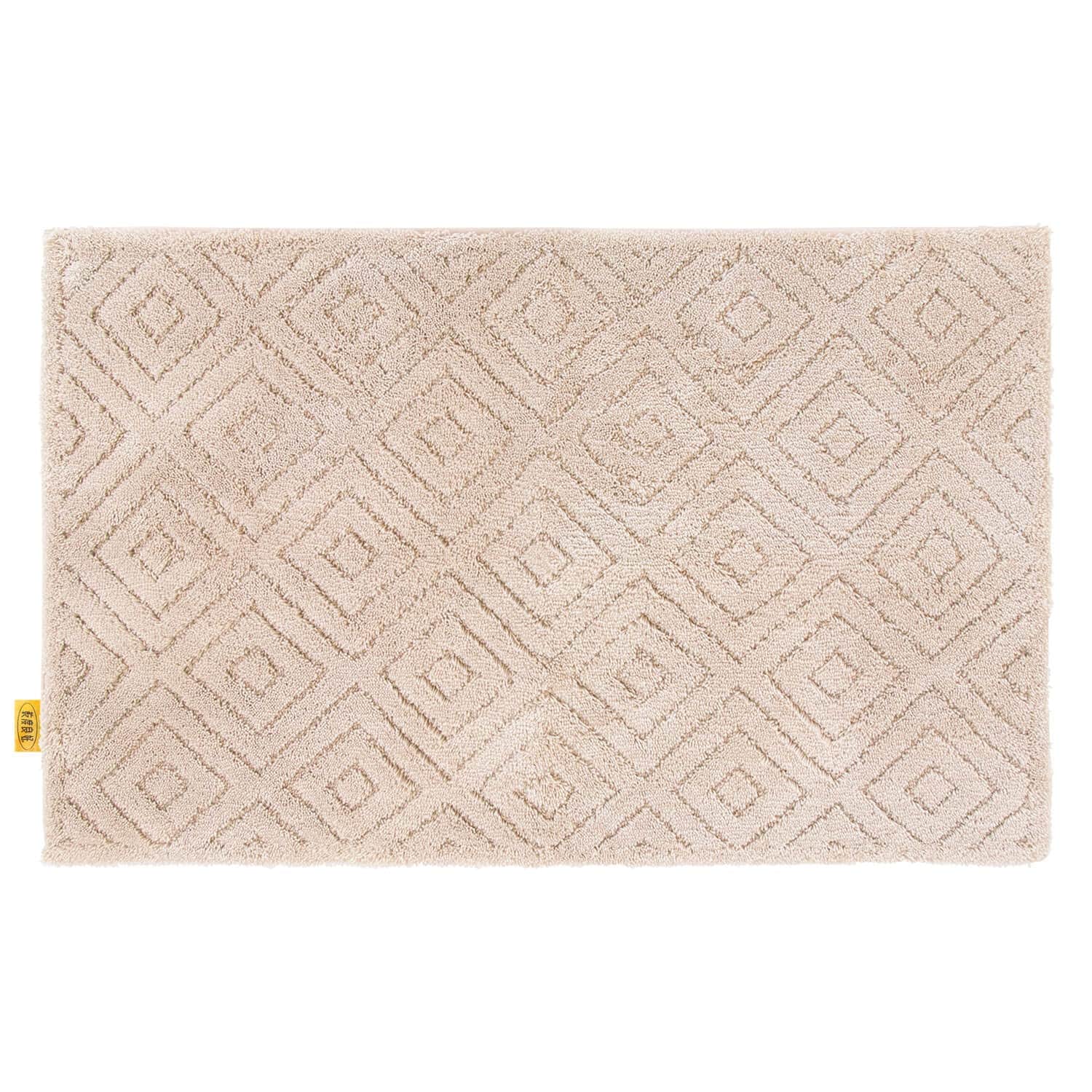 オカ(OKA) 乾度良好ピュール バスマット 約60cm×90cm グレーベージュ (お風呂マット 大判 浴室 おしゃれ 洗面所 足ふきマット 抗菌 防臭 吸水 速乾 洗える)