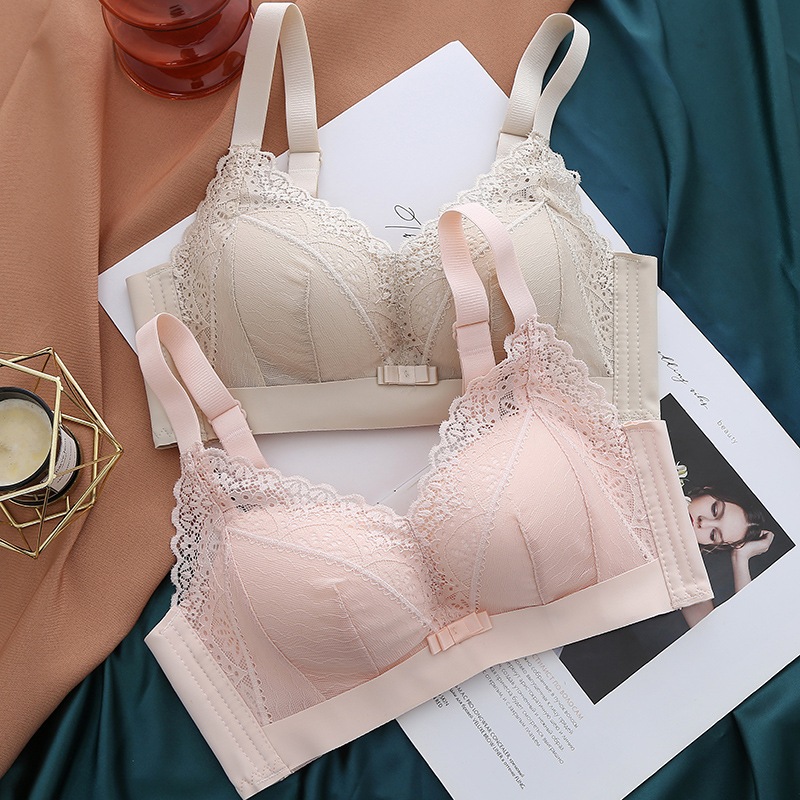 10個セット 女性用ブラジャーシンプルでナチュラルなスチールリングに薄いレースのインナー