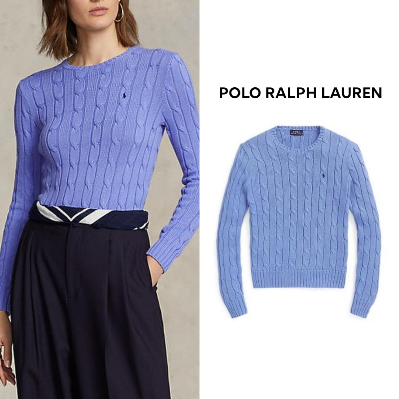 [ポロラルフローレン] レディース ニット ケーブルニット コットン クルーネック セーター