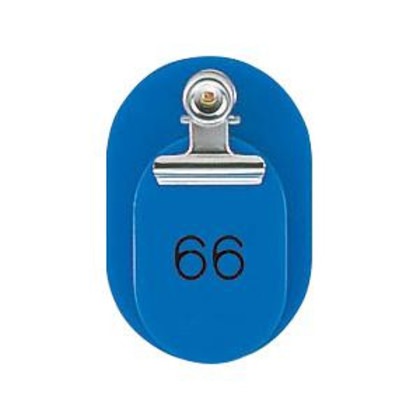 ORIONS 親子番号札(小判型) 番号(51-100) 大小2枚組(目玉クリップ付) ブルー CT-1-51-B