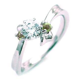 ( 婚約指輪 ) ダイヤモンド エンゲージリング( 8月誕生石 ) ペリドット楽ギフ_包装