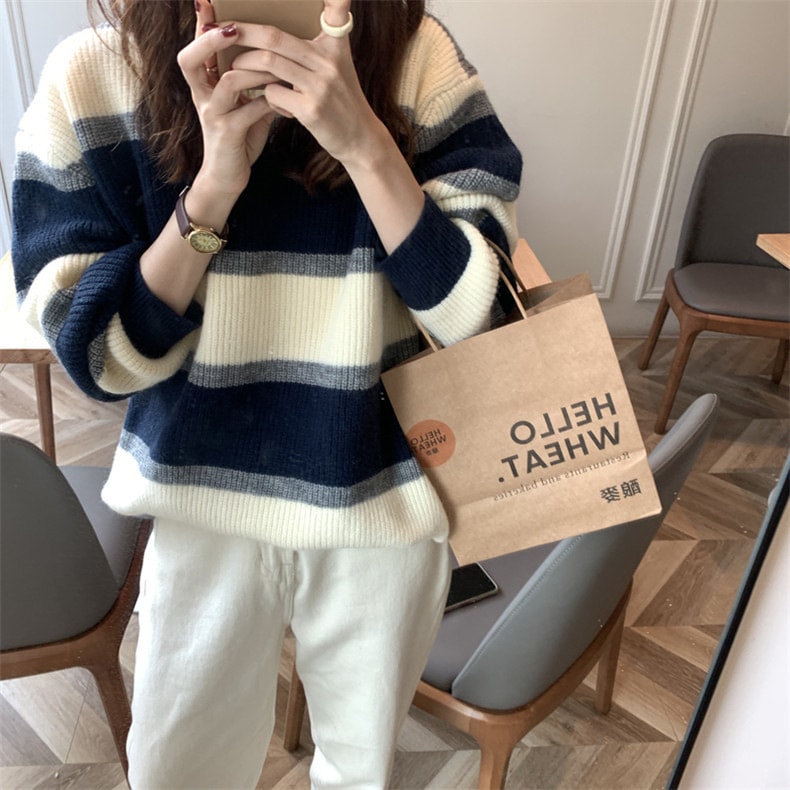 レディース トップス ニット 長袖 ラウンドネック かわいい 大人可愛い きれいめ シンプル カジュアル 上品 おしゃれ かっこいい レトロ こなれ感 ラフ スポーティー ルーズ 存在感 抜け感 5,151円