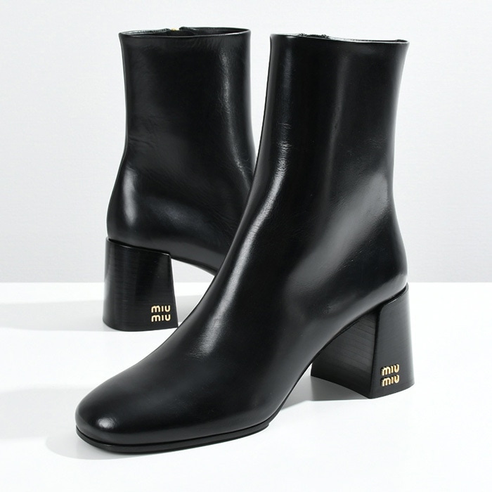 靴 シューズ ブーツ アンクルブーツ レザー ブーティー 5T024E 3LBM レディース NERO ブラック 黒 シンプル 人気 ギフト