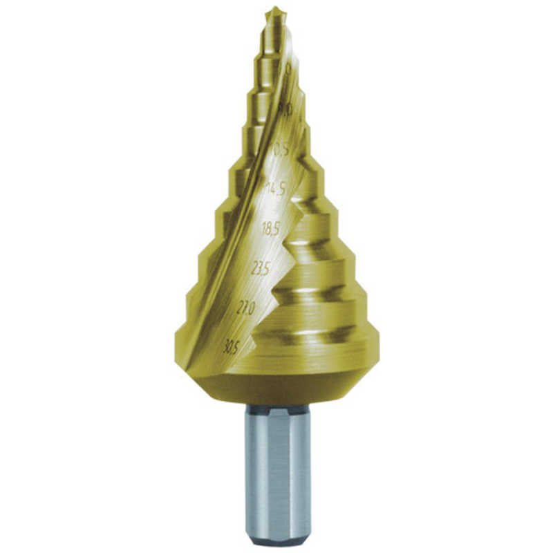 RUKO社　2枚刃 スパイラルステップドリル 30.5mm チタン　101093T