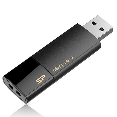 他サイト： シリコンパワー USBメモリ 64GB USB3.0 スライド式 Blaze B05 ブラック SP064GBUF3B05V1Kの商品画像