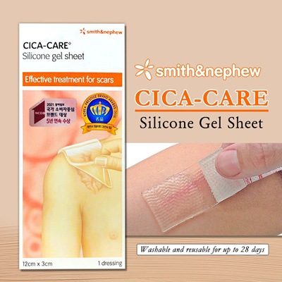 [ Bundle 2 ] Smith Nephew Cica-Care Silicone Gel Sheet ( 12cm x 3cm / 12cm x 6cm )