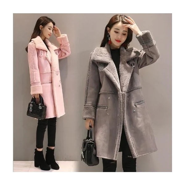 ムートンコート レディース ロング丈 ファーコート トレンチコート スエード コート ロングコート