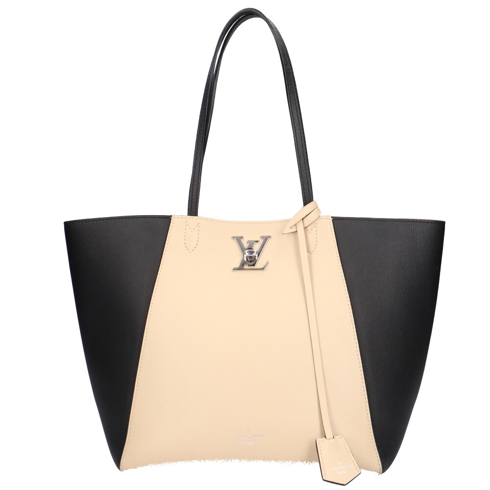 ルイヴィトン ロックミーカバ トートバッグ カーフ M42289 ベージュ LOUIS VUITTON 中古