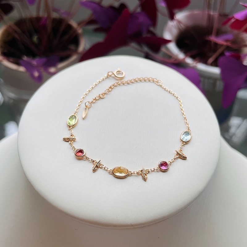 日系ライトジュエリー天然水晶トッパドール宝石百合羽毛S 925シルバーブレスレット女2021アーカドット