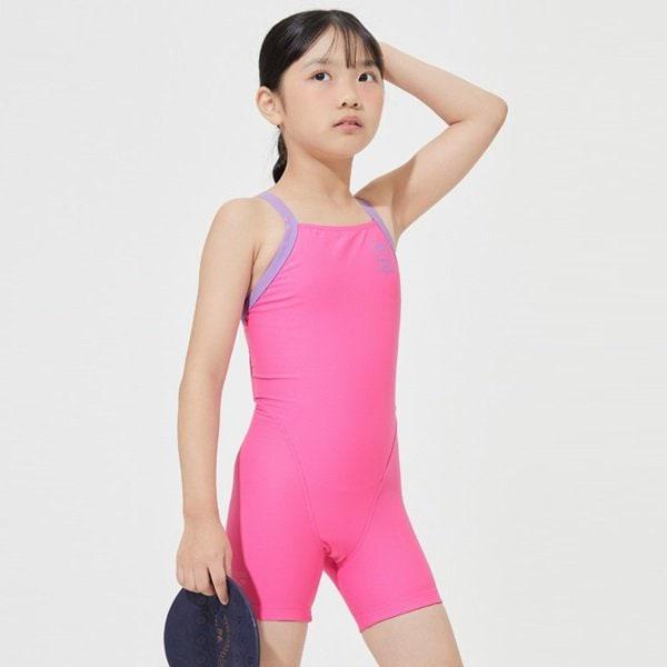 女子競技用 女児用 室内水着 チーム グローリー 子供用 競技用 3分丈 ハーフスーツ スーパーフライバック (A4FG1CH04PNK)