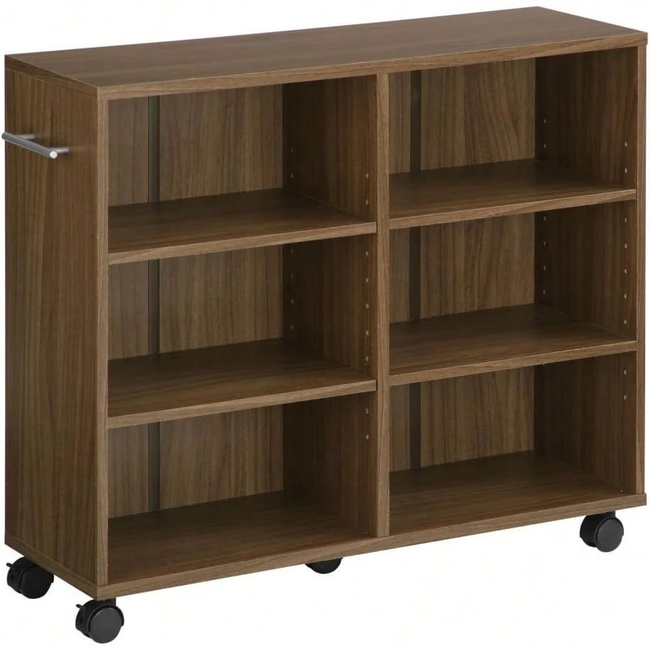 ぼん家具 収納 カート 本棚 キャスター付き 隙間 木製 取っ手付き 押し入れ ワゴン 幅26cm ウォールナット