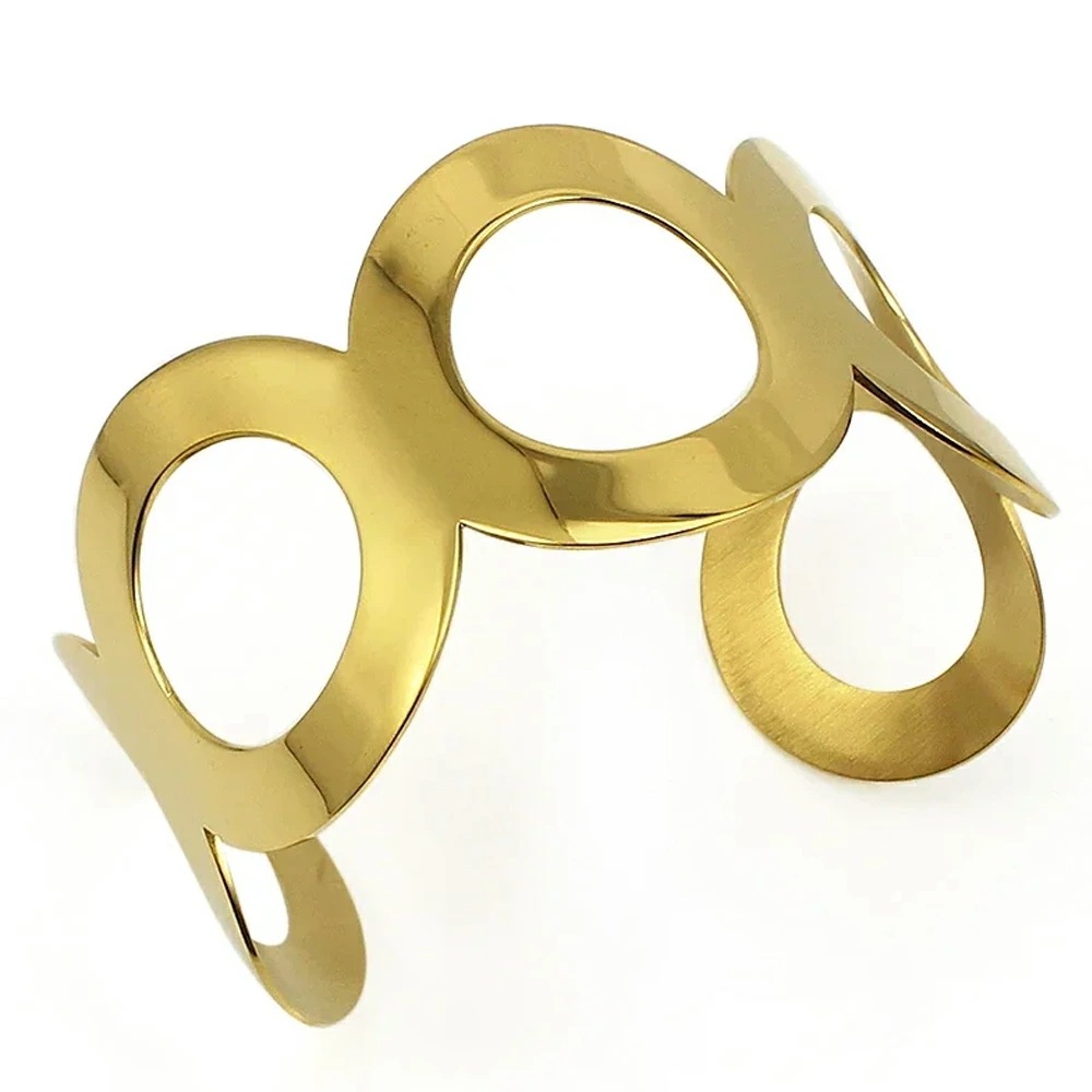 ゴールドファイブリングステンレスバングル 金色 アクセサリー 手首 シンプル 輪っか サークル 男性 女性 プレゼント 大人 ブレスレット ギフト 人気 綺麗 上品 stb00-00-0271