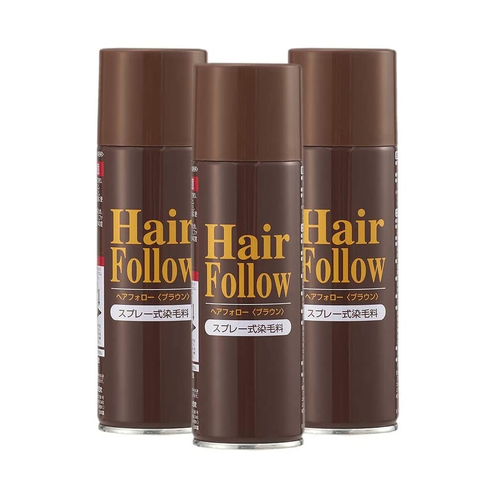 アイメディア ヘアフォロー ブラウン 150g×3本組 ヘアスプレー 白髪カバー 白髪かくし 薄毛カバー 薄毛対策 スタイリング剤 A-03