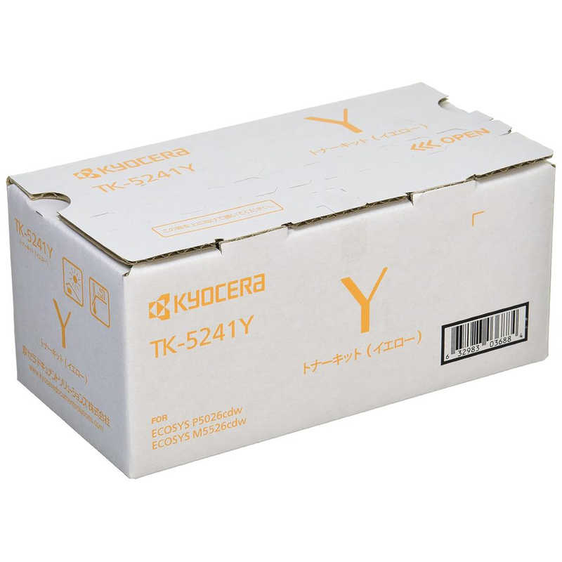 京セラ　純正 ECOSYS M5526cdw/ECOSYS P5026cdw用 トナー　TK-5241Y イエロｰ