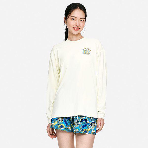 [] ユニ トロピカル ルーズフィット ラッシュガード アイボリー (B5SUWRG231IVR)