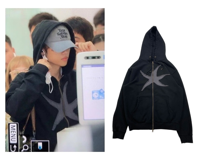 THE BOYZソンウ着用/ TCM starfish hooded zip-up (black)