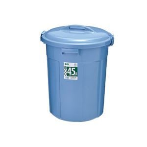 （まとめ） TANOSEE エコポリペール 丸型 45L 本体 ブルー 1個 [x3セット]