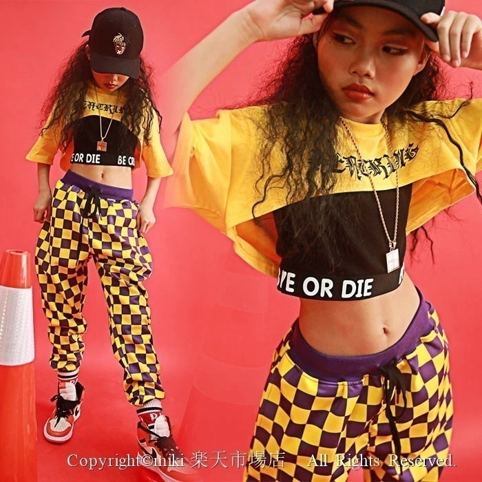 【即納】点セット チェック柄パンツ タンクトップ付き ストリートダンス衣装 ジャズダンス衣装 ヒップホップ キッズ ダンス衣装セットアップ ジュニア ステージ服 練習着 キッズダンス衣装 セットアップ