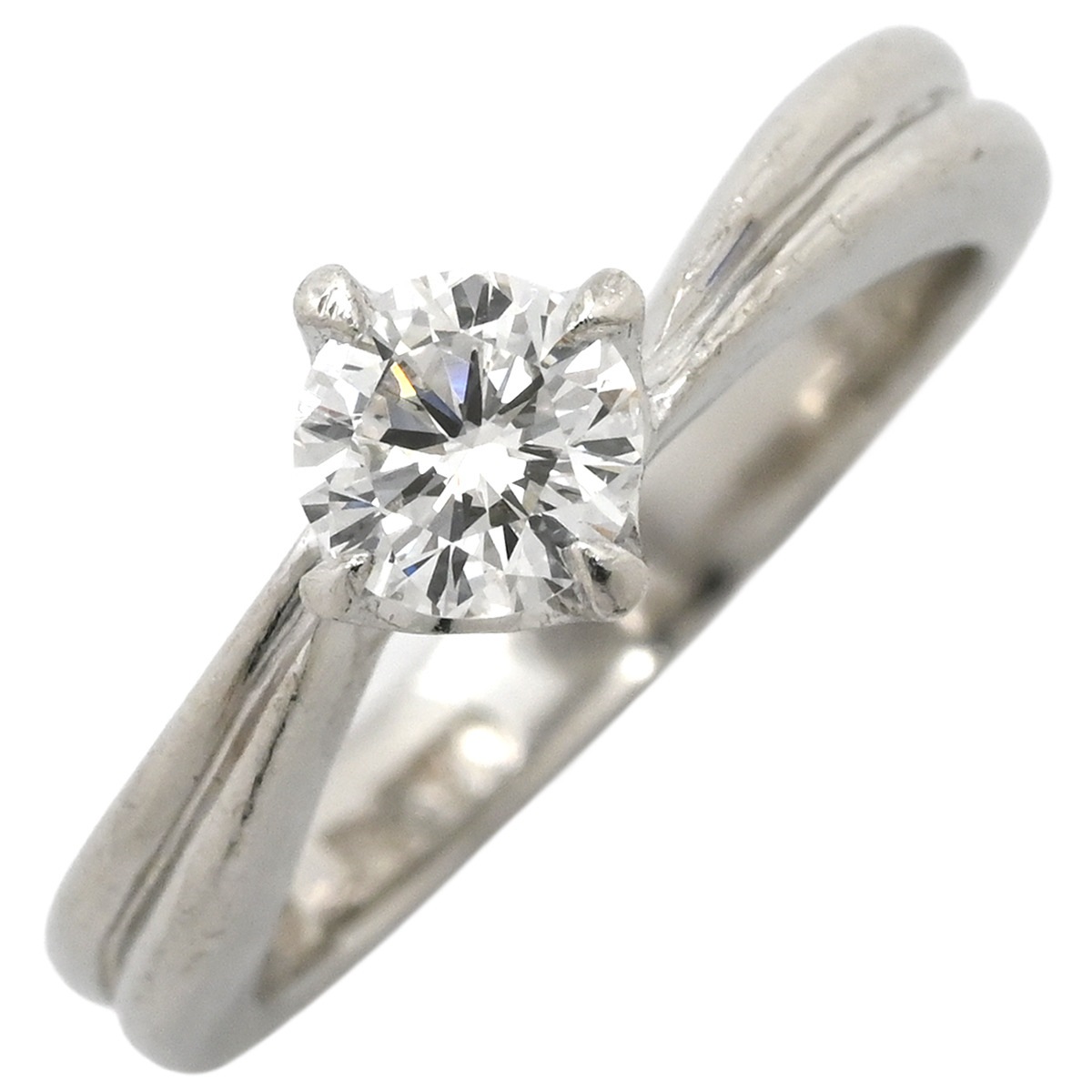 リング 指輪 ダイヤ 立爪リング Pt850 ダイヤモンド プラチナシルバー 1石 1粒 5号【中古】