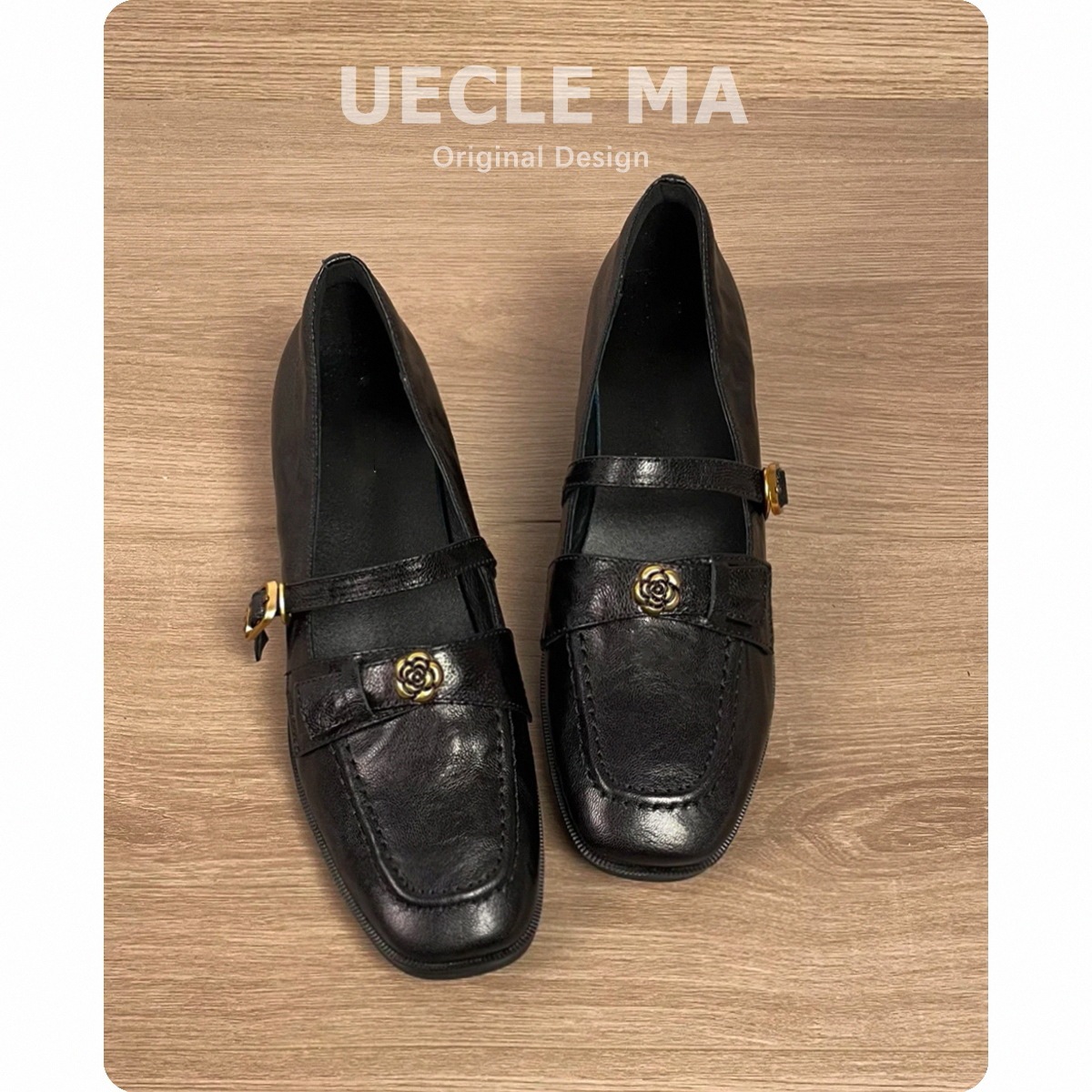 11 Cowhideバージョン女性用の本物の革のレザーレトロフレンチシングルシューズ太いヒールワンライナーバックルメアリージェーンシューズメアリージェーンシューズメアリージェーンシューズコマー