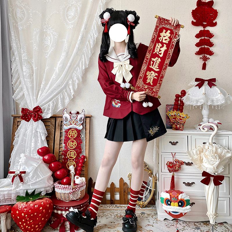 服 Jk 制服 女性 正月 クリスマス お正月 ドラゴン幼稚園ジャージ 厚手スーツ 大きいサイズ