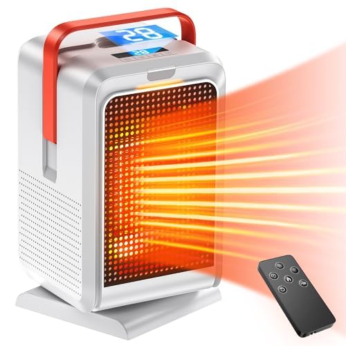 セラミックヒーター 小型 【2024冬モデル&マイナスイオン&自動首振り】 電気ストーブ ヒーター 小型 暖房器具 省エネ 電気ファンヒーター 1200W/650W LCDディスプ 41233