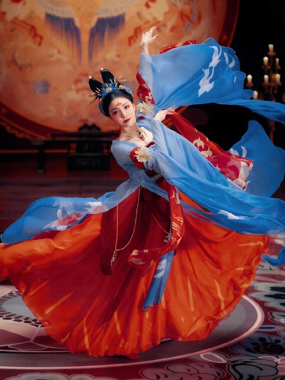 洛陽旧行事舞踊衣装韓服古典舞踊公演衣装唐石怡同風唐製ミロバランスカート中華風エレガント