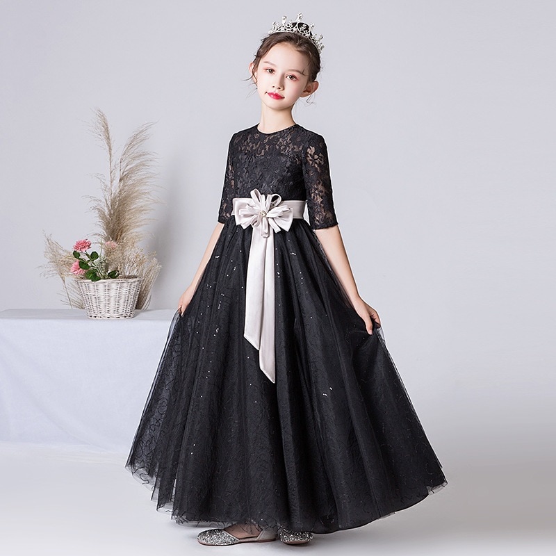 【2枚購入で 3oo円OFF】2025ガールズドレスブラックスパンコールタッセルオーケストラコスム ホストピアノコスム