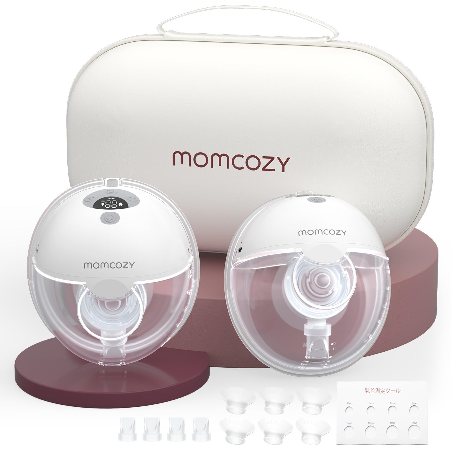 Momcozy M5 ハンズフリー電動搾乳機 軽量で薄型装着可能お手入れ簡単 3つモード ９段階調節2個入りグレー
