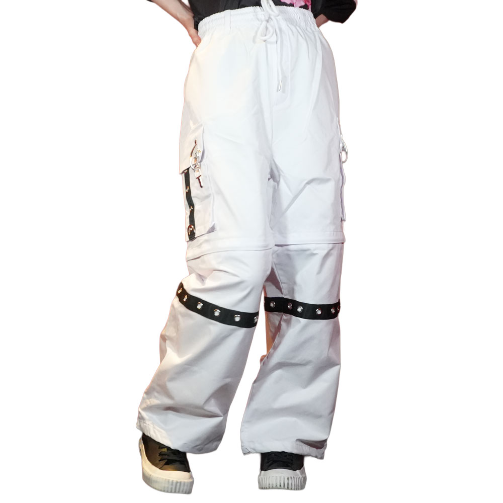 【MLサイズ】ファイヤーマンバックル ハトメ使いカーゴパンツ 原宿 病みかわ パンク 地雷 天使界隈 メンズ レディース 143020