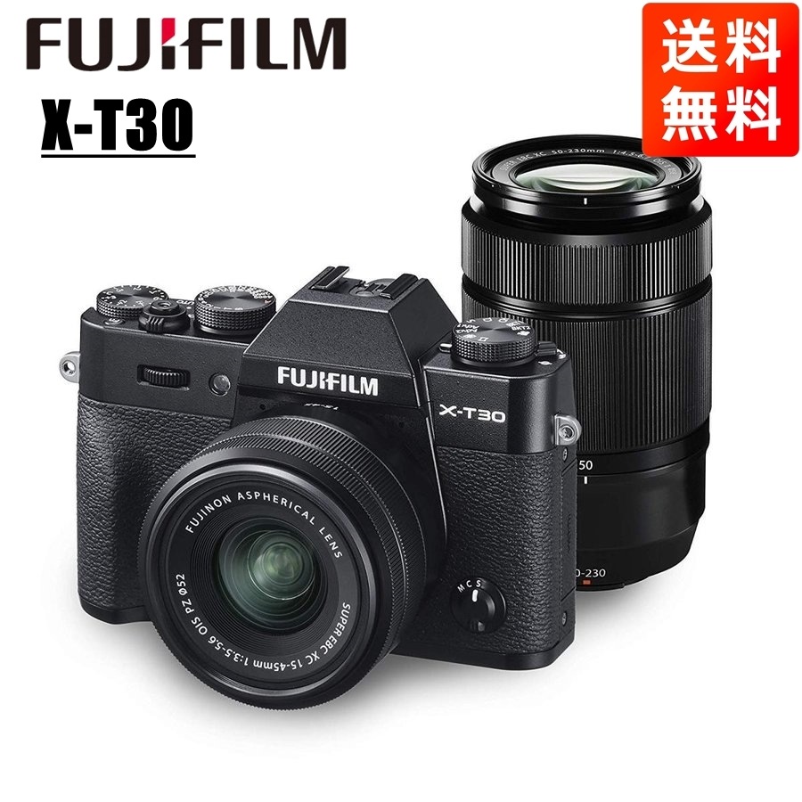 X-T30 15-45mm 50-230mm ダブルズームレンズキット ブラック ミラーレス一眼 カメラ 中古
