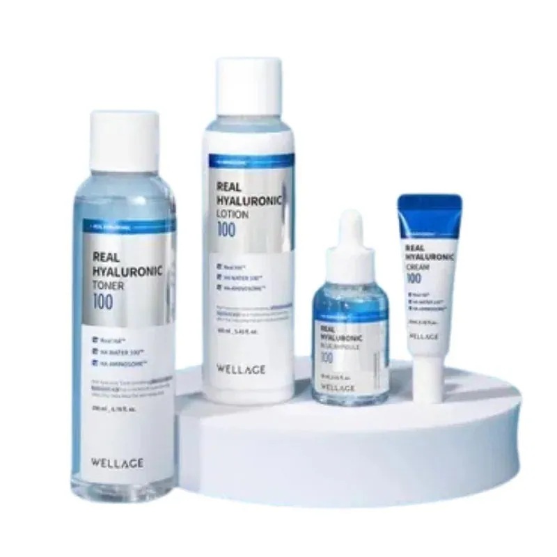 (new)リアル ヒアルロニック100 スキンケアセット(トナー200ml+アンプル30ml+ローション160ml+クリーム10ml)