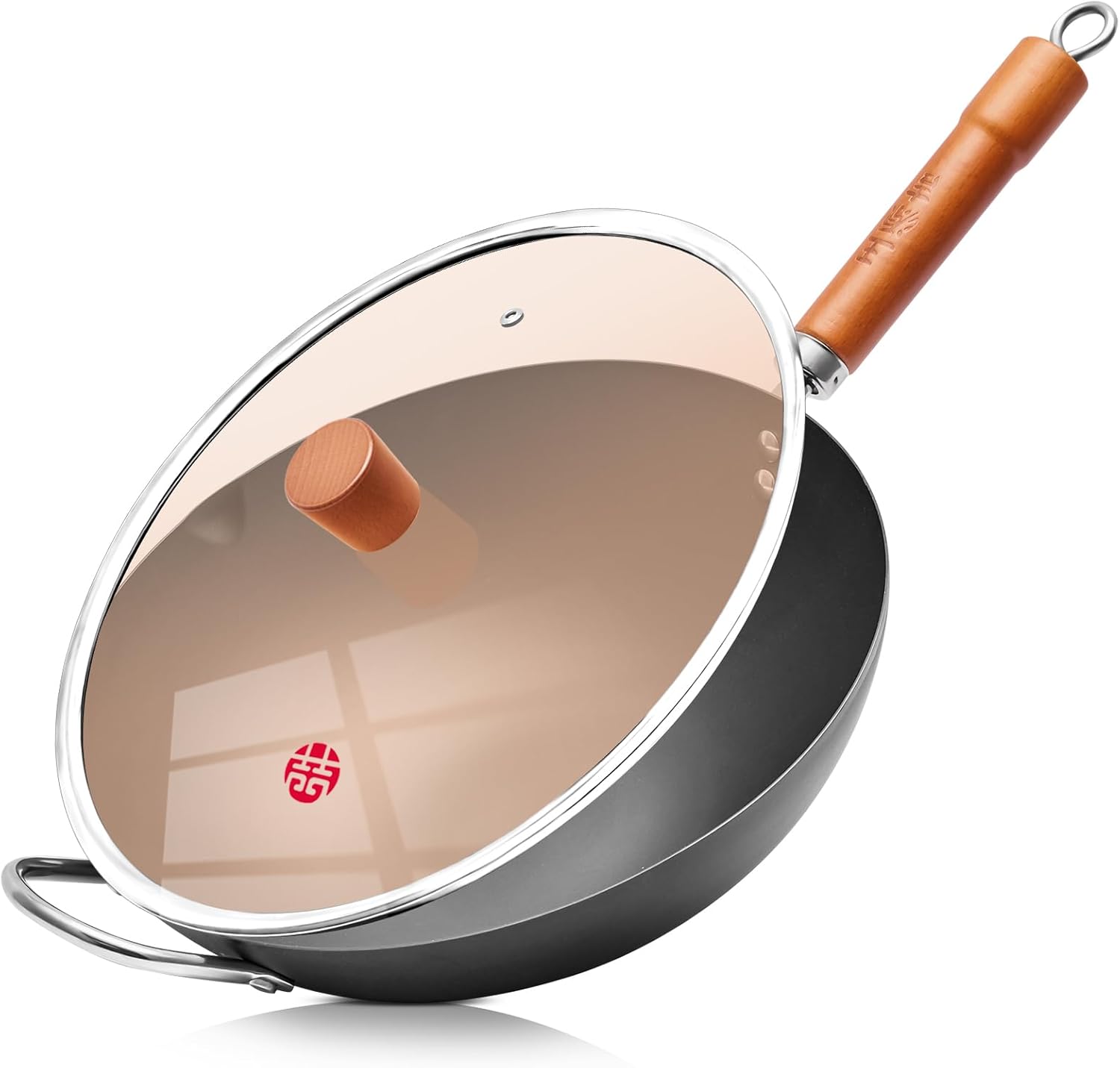 中華鍋 フライパン 32cm 深型 炒め鍋 ih ガス対応 蓋付き 北京鍋 蓋付き 中華料理店 レストラン 家庭用