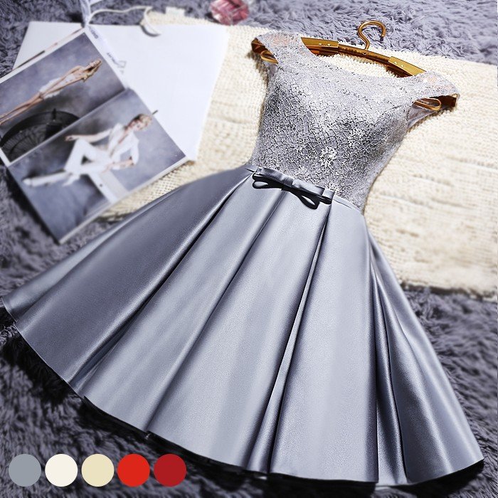 パーティードレス 結婚式 ドレス 二次会ドレス 花嫁 パーティドレス レース Aライン 二次会 ドレ