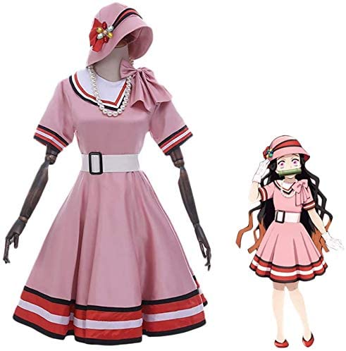 竈門禰豆子風 コスプレ 衣装 コミケ 98 コスプレ お嬢様 可愛い妹 日常風 Aライン ワンピース