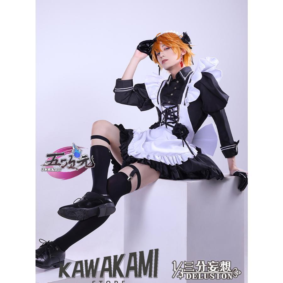 三分妄想　原神　コスプレ　タルタリヤ　メイド服　衣装　ウィッグ　追加可