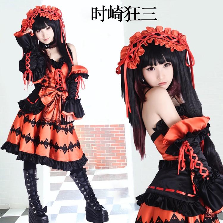 時崎狂三 デート ア ライブ Date A Live コスプレ衣装 デート・ア・ライブ 時崎狂三 コスプレ コスプレウィッグ追加可 コスプレ靴追加可源流大工場製造
