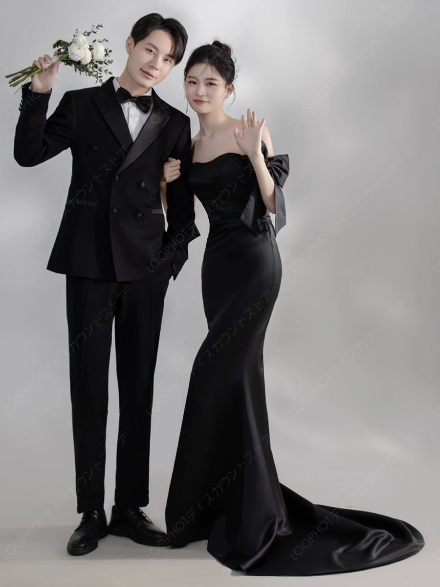 ウェディングドレス ウエディングドレス フレア袖 マーメイド オフショルダー ドレス ワンピース 二次会 ロングトレーン 花嫁ドレス 前撮り ウエディング 結婚式-75