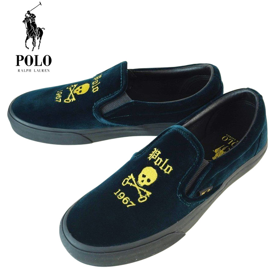 メンズ スニーカーポロ ラルフローレンPOLO RALPH LAURENKEATON SLIP SKULL×BONEキートン スリップ スカル×ボーンF